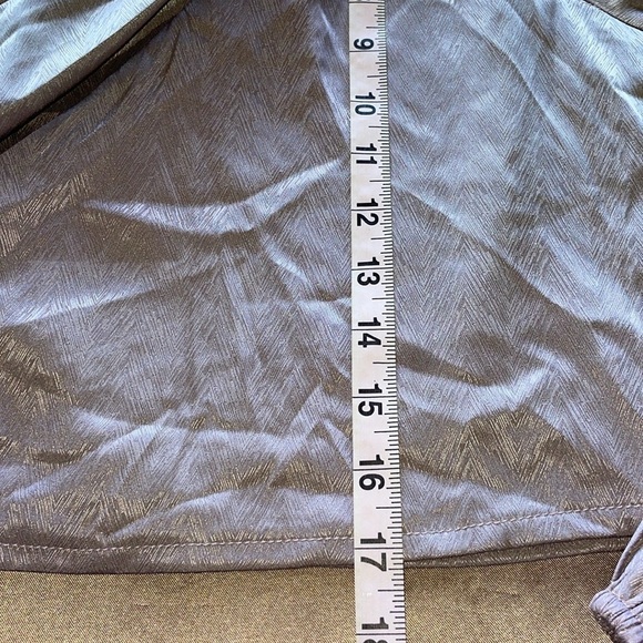 NWT Fiestar One Shoulder Top Side Zip Ruched Detail Shimmering Mauve Size Large - Picture 11 of 14